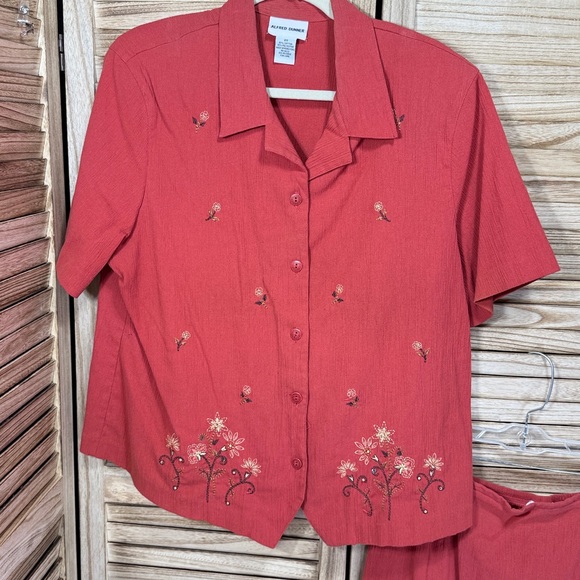 Alfred Dunner 3-Piece Outfit Set Vintage Orange Top Skirt Pants 20W, 16W, 16W - Picture 2 of 11